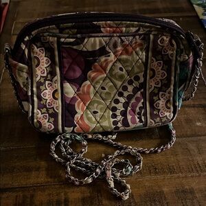 Vera Bradley Purple and Green Floral Crossbody Bag